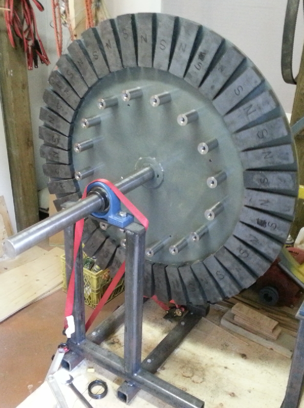 Oct 8 -- 40 - 2 by 1 by 1 inch Ferrite Magnets on 40 inch Rotor