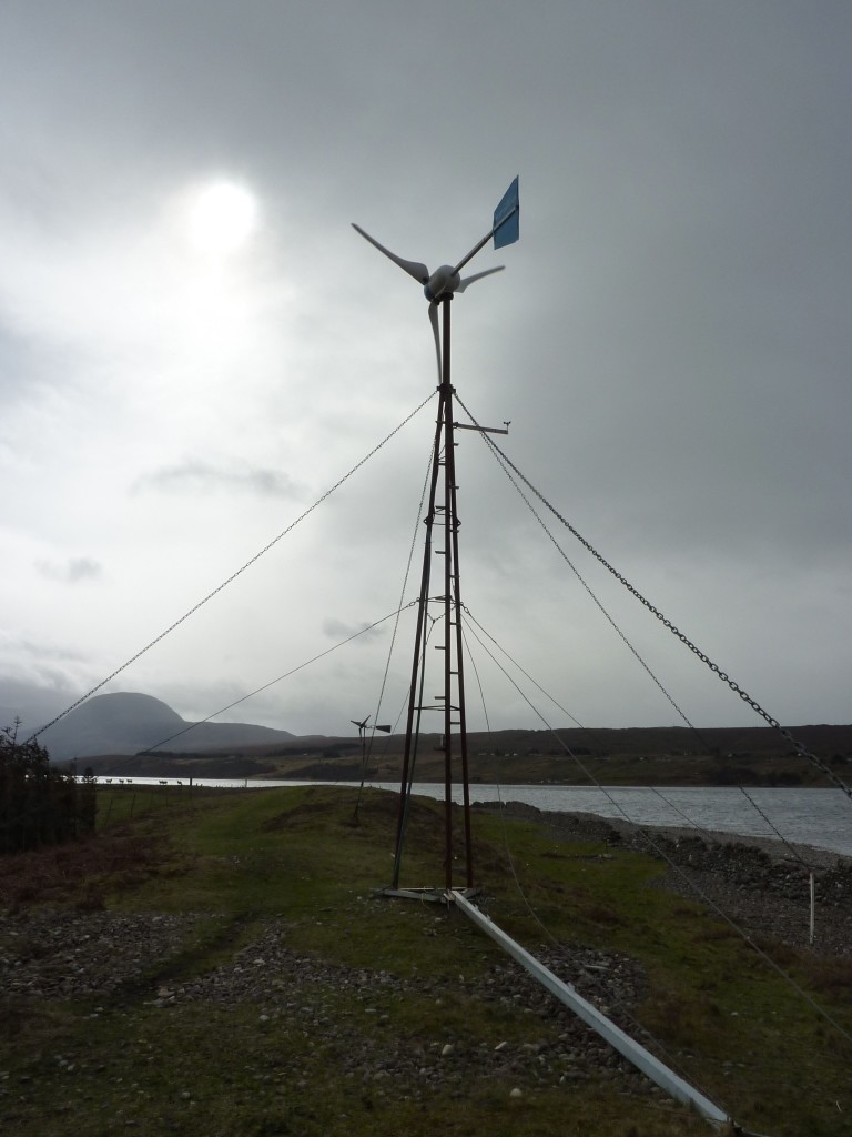 Kestrel turbine with anemometer on short  boom on west side